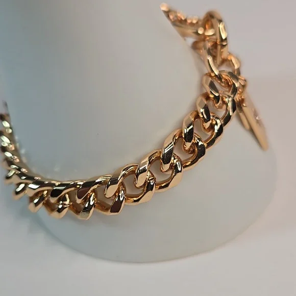 Ettika Starry Charms Gold Chain Bracelet with Star Charm Rhinestones Adjustable - Picture 7 of 11